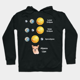 Solar Eclipse 2024 Lunar Apocalypse Alpaca Lips funny design Hoodie